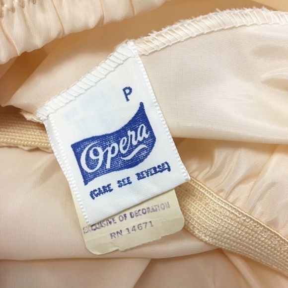 OPERA Full Length Slip Lacy Shiny Noisy Acetate Maxi Ecru Lace with Side Slit - Picture 9 of 13